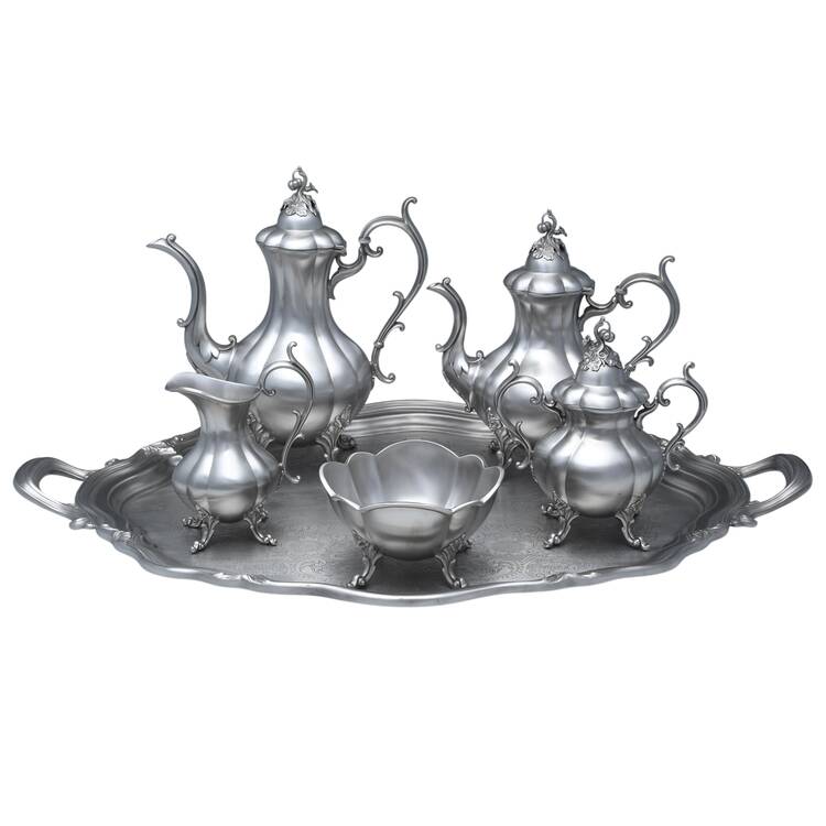 Winthrop (Pewter, Hollowware) 6 Piece Tea Set (Waste and Matching Tray)