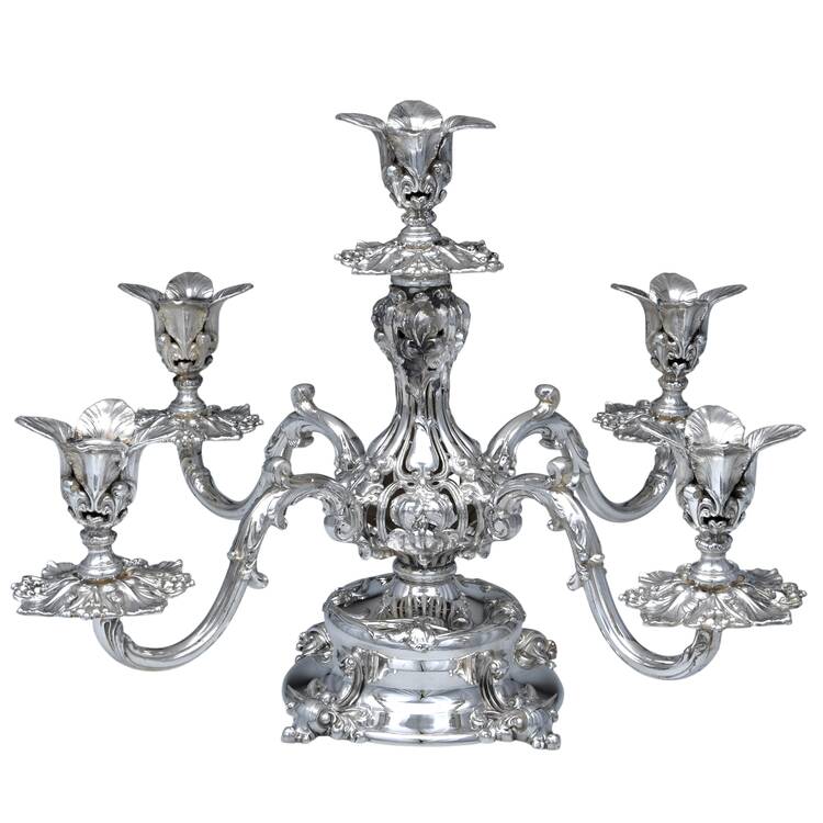 166 (Silverplate, Hollowware) Epergne, Missing Glass Liners