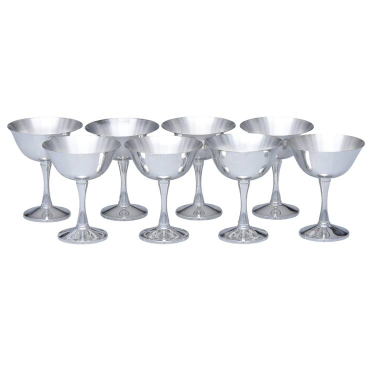 SLF7 (Silverplate, Hollowware) Champagne/Sherbet - Set of 8 with Case