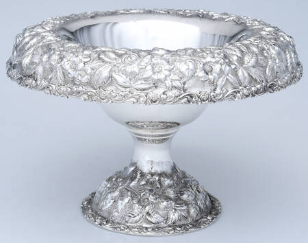 Baltimore Rose (Sterling, Hollowware) Round Sterling Footed Centerpiece