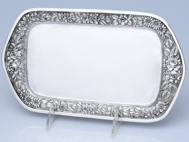 Baltimore Rose (Sterling, Hollowware) Tray for Creamer and Sugar Set