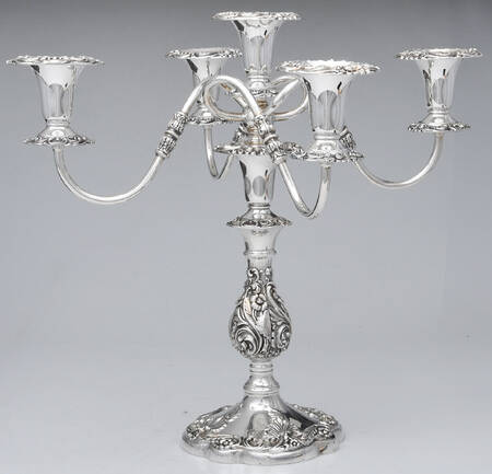 Rococco (Silverplate, Hollowware) Large 5-Light Candelabra