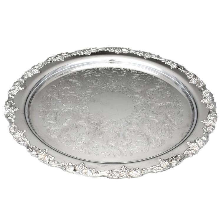 Vintage (Silverplate, Hollowware) Round Tray For Punch Bowl