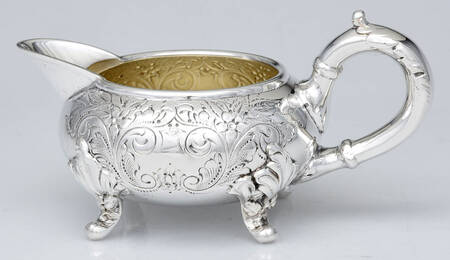 57HC (Silverplate, Hollowware, Hand Chased) Creamer