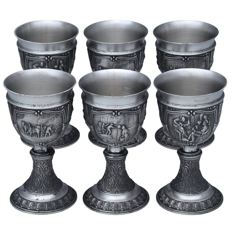 SK61 (Pewter, Hollowware) Wine Goblet - Set of 6
