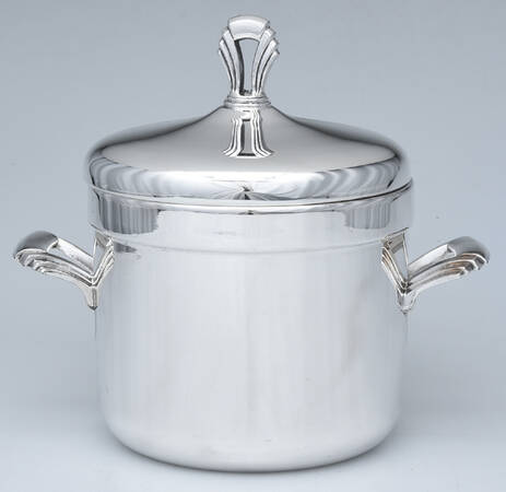 Silverplate Hollowware Ice Bucket & Glass Liner