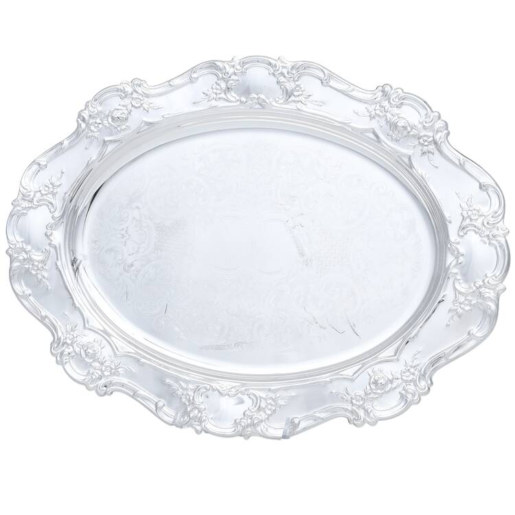 Old Master-Embossed(Silverplate, Roses-Scrolls) Relish Serving Tray
