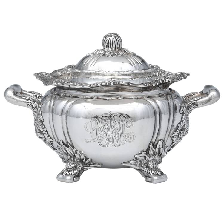 Chrysanthemum (Strl, 1880, Hlwr, 925-1000, FloralEdge) Sugar Bowl & Lid
