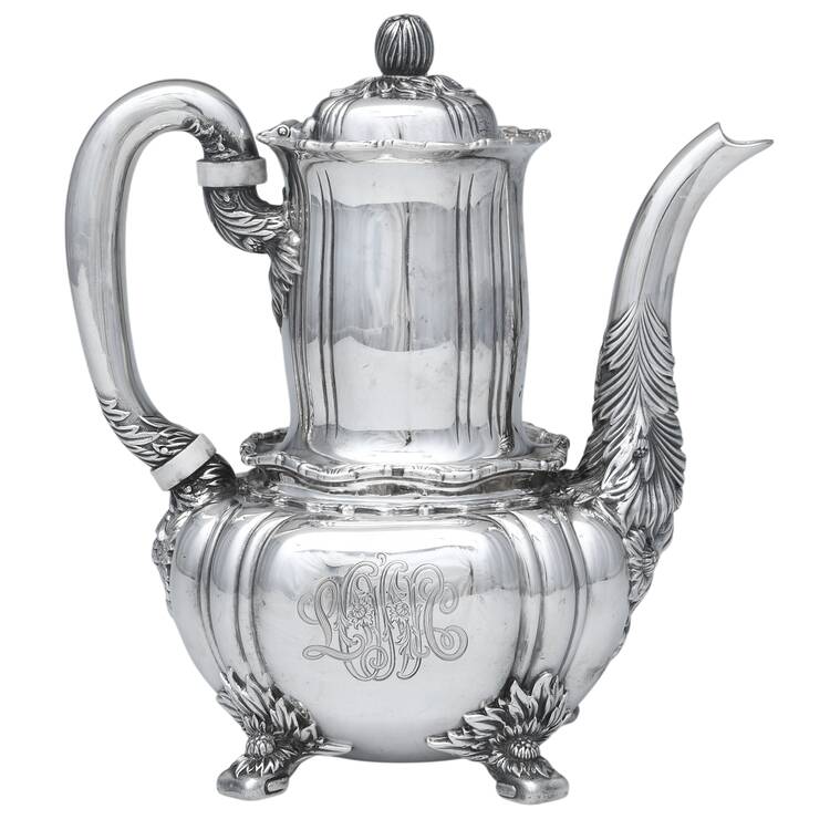 Chrysanthemum (Strl, 1880, Hlwr, 925-1000, FloralEdge) Coffee Pot