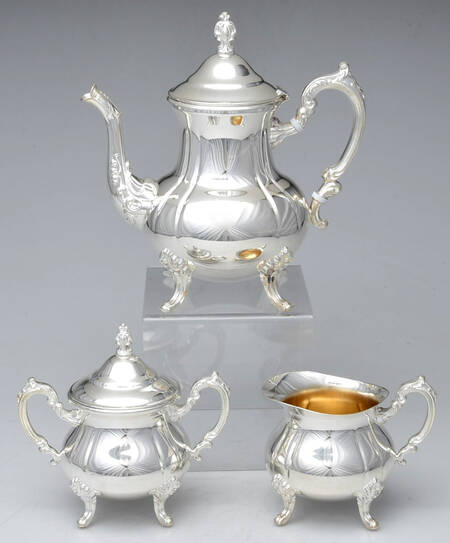 TWS305 (SILVERPLATE, HOLLOWWARE) (3 Pc) Coffee Set (PCP,PCR,PSU)