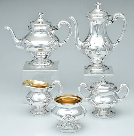 Onslow (Silverplate, Hollowware) 5-Piece Plated Tea Set (with Waste)