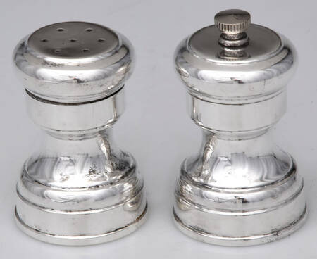 7 (Sterling, Hollowware) Weighted Salt Shaker & Pepper Mill Set