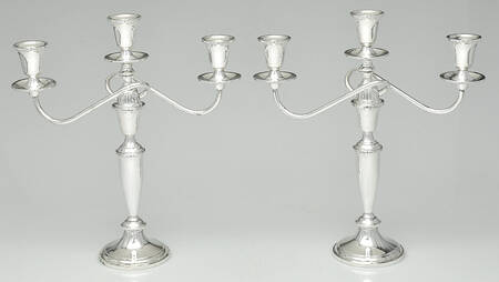 730 (Sterling, Hollowware) Pair of 13" Weighted Candlesticks