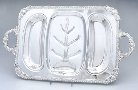 Silverplate Hollowware 3 Part Entree Dish-No Lids