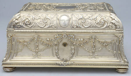 TISTIS112 (Sterling, Hollowware) Jewelry Box with Hinged Lid