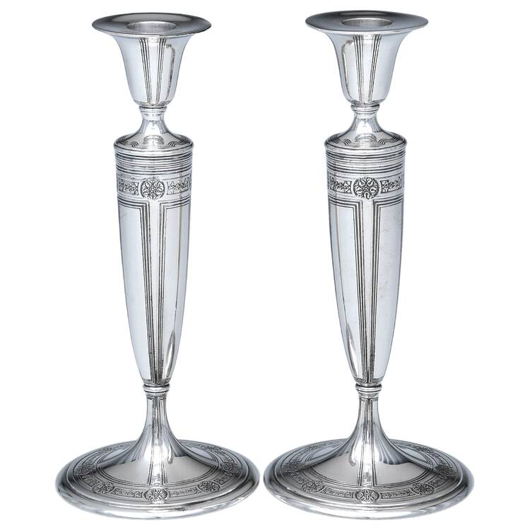 17978a (Sterling Hollowware) Pair of Candlesticks by Tiffany & CO SILVER