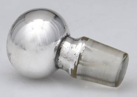 Sterling Hollowware Crystal Perfume Bottle Stopper with Stering Overlay