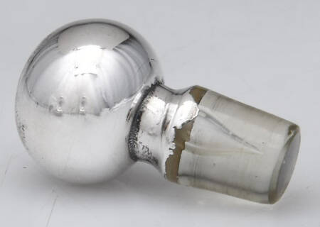 Sterling Hollowware Crystal Perfume Bottle Stopper with Stering Overlay