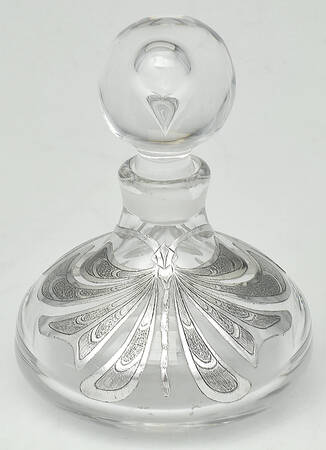 Sterling Hollowware Crystal Perfume Bottle with Sterling Overlay