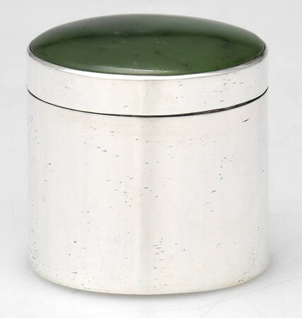 Sterling Hollowware Pill Box & Weighted Gem Lid