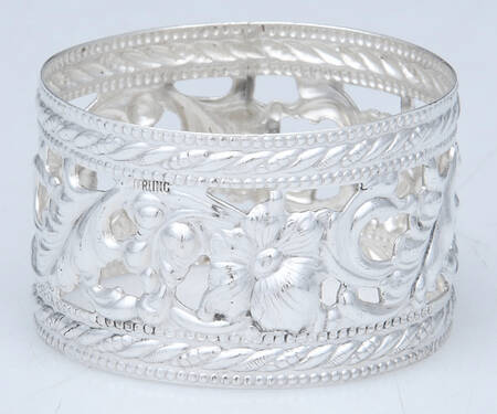 Sterling Hollowware Pierced Sterling Napkin Ring