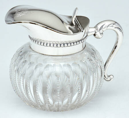 Sterling Hollowware Crystal Syrup with Sterling Lid & Handle
