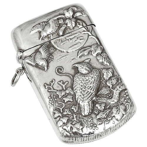 Sterling Hollowware Match Box with Hinged Lid