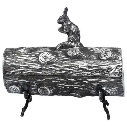 Sterling Hollowware Figural Box with Hinged Lid