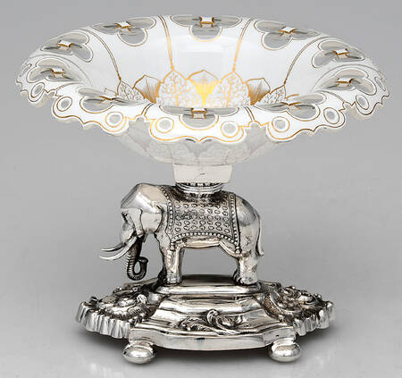 Sterling Hollowware Sterling Compote with Crystal Bowl