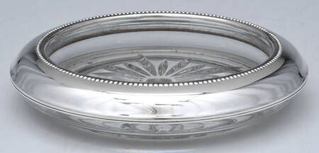 Sterling Hollowware Sterling Lip Crystal Wine Coaster