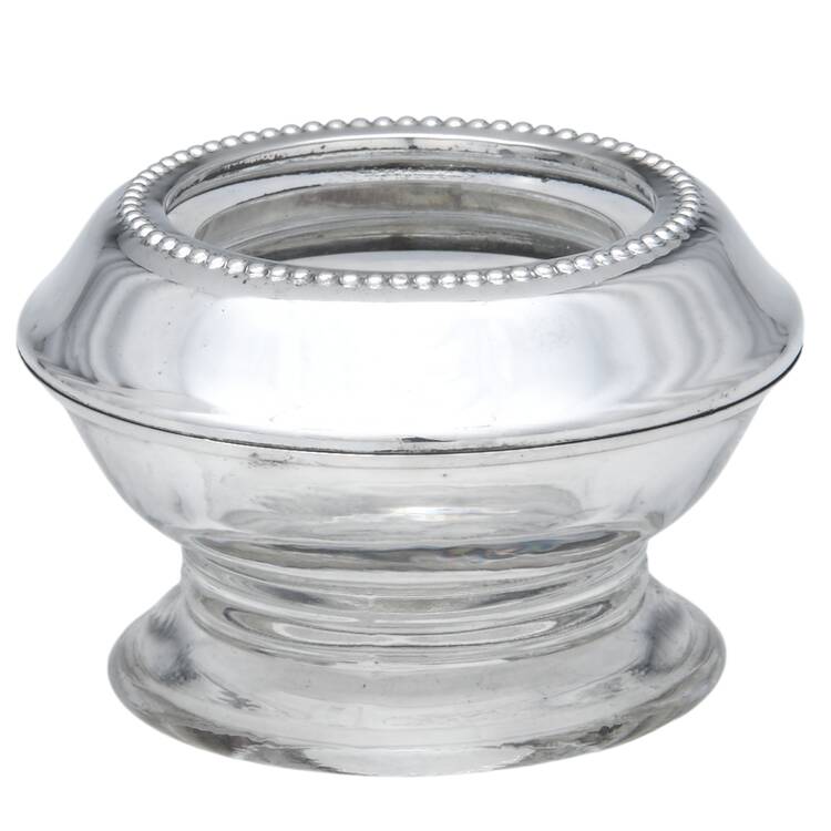 Sterling Hollowware Crystal w/Metal Rim Votive Candleholder