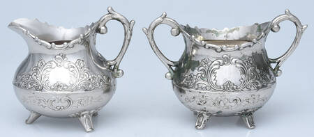 Silverplate Hollowware Mini Creamer & Open Sugar