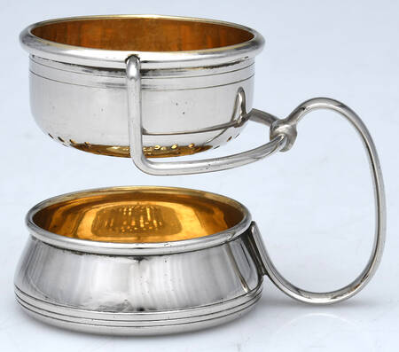 Silverplate Hollowware Tea Strainer Over Cup with Stand