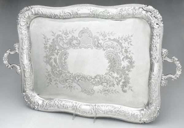 Silverplate Hollowware Large Footed Waiter Tray