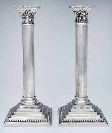 Silverplate Hollowware Pair of 12" Candlesticks