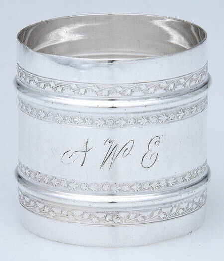 Silverplate Hollowware Monogram Napkin Ring