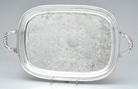 Silverplate Hollowware Small Footed Waiter Tray