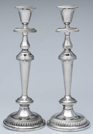 Silverplate Hollowware Pair of 11" Weighted Candlesticks