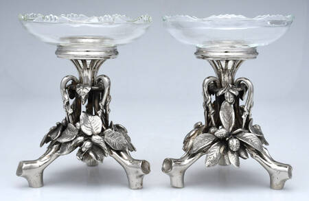 Silverplate Hollowware 6" Nappy with Metal Base - Set of 2