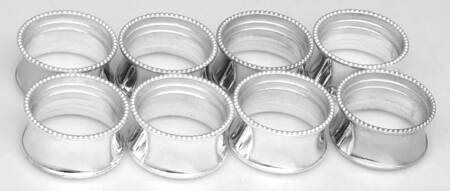 Silverplate Hollowware Napkin Ring - Set of 8