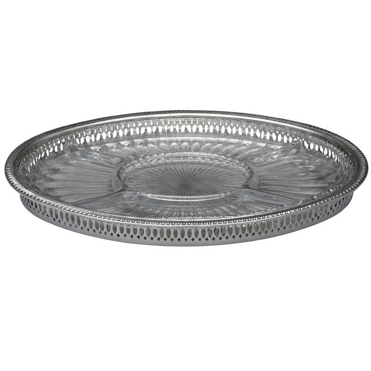 Silverplate Hollowware 5 Part Relish with Glass Liner(S)