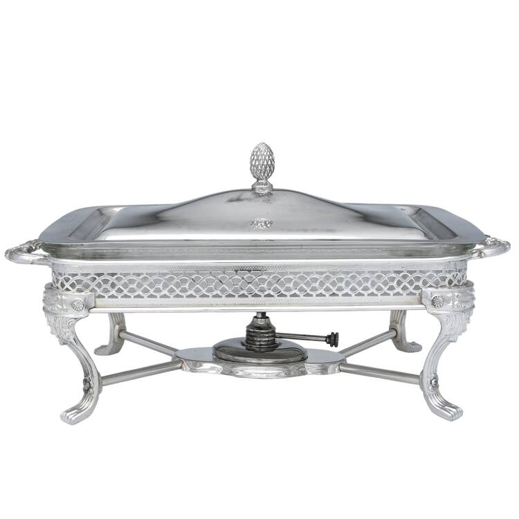 Silverplate Hollowware (4 Pc) Buffet Server Includes Stand & Burner