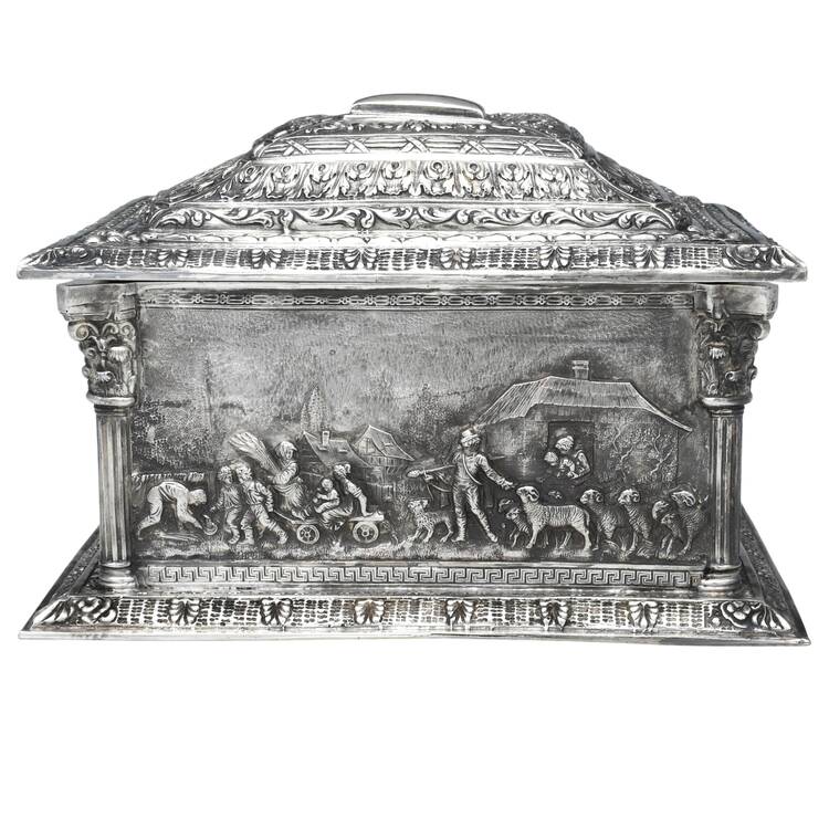 Silverplate Hollowware Jewelry Box with Hinged Lid