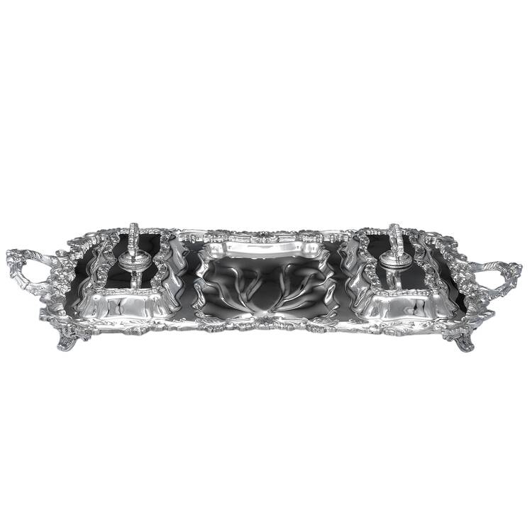Silverplate Hollowware 3-Part Covered Platter with Well