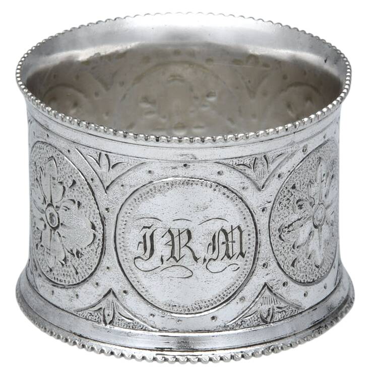 Silverplate Hollowware Monogram Napkin Ring