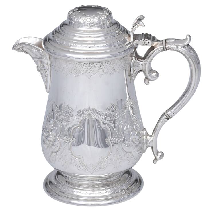 Silverplate Hollowware Carafe with Hinged Lid
