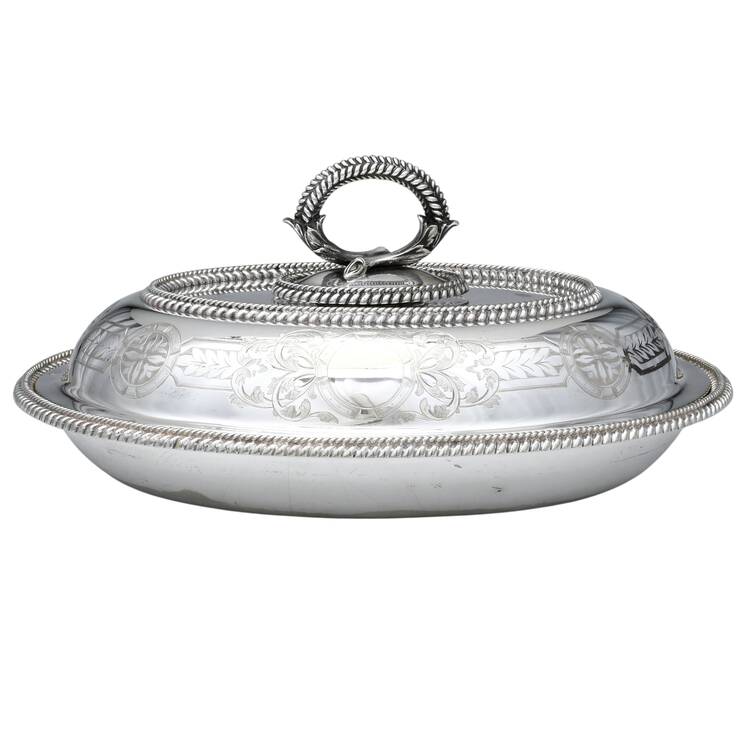 Silverplate Hollowware 12" Oval Double Vegetable