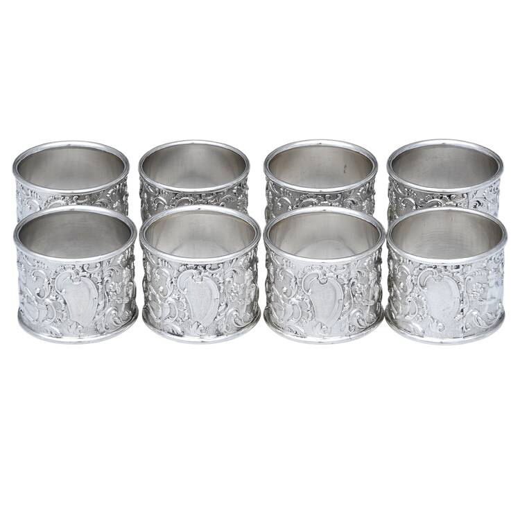 Silverplate Hollowware Napkin Ring - Set of 8