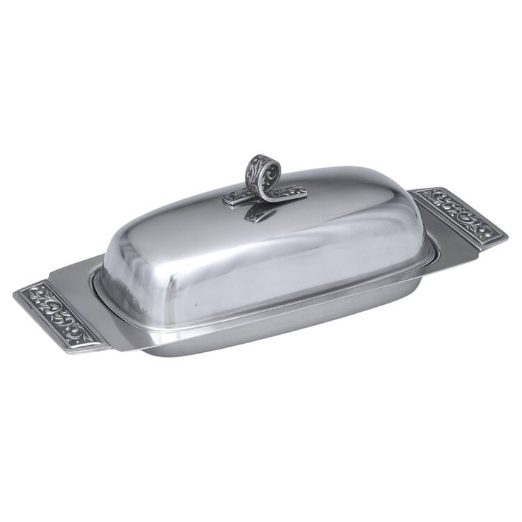 Stainless Hollowware 1/4 Pound Covered Butter Dish
