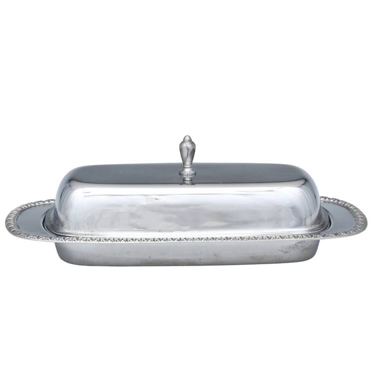 Stainless Hollowware 1/4 Pound Covered Butter Dish